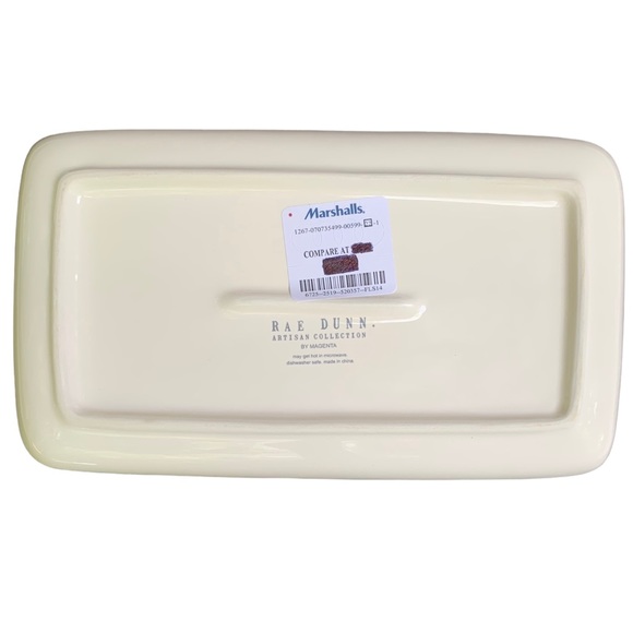 Rae Dunn LIVE LOVE BARK Dish Tray Trinket Holder White Dimples NWT 2017 OG - Picture 3 of 15